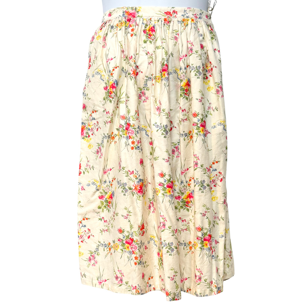 Russ Sz 14 (Fits 6) Floral Pleated Skirt 28"Wx30.5"L Cottagecore Vtg 80s Pockets